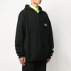 Crew-Shirt mit Alphabet-Aufdruck und Reißverschluss, Unisex, Schwarz 620974TIV751070