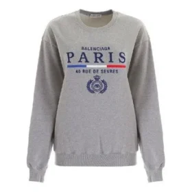 Crown einfarbiger Hoodie mit Alphabet-Logo, grau 578132TGV681300
