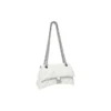 Crush Kleine Kettenhandtasche, gesteppt „Optic White“ 716351210J09001