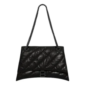 Crush Medium Kettenhandtasche, gesteppt „Schwarz“ 716393210IY1000