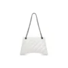 Crush Mittelgroße Kettenhandtasche, gesteppt „Optic White“ 716393210J09001