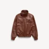 Damen-Blouson mit hohem Kragen in Kastanienbraun Damen-Blouson mit hohem Kragen in Kastanienbraun