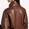 Damen-Blouson mit hohem Kragen in Kastanienbraun Damen-Blouson mit hohem Kragen in Kastanienbraun