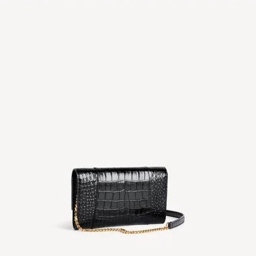 Damen-Geldbörse in Hourglass-Form mit Kette in Schwarz Damen-Geldbörse in Hourglass-Form mit Kette in Schwarz