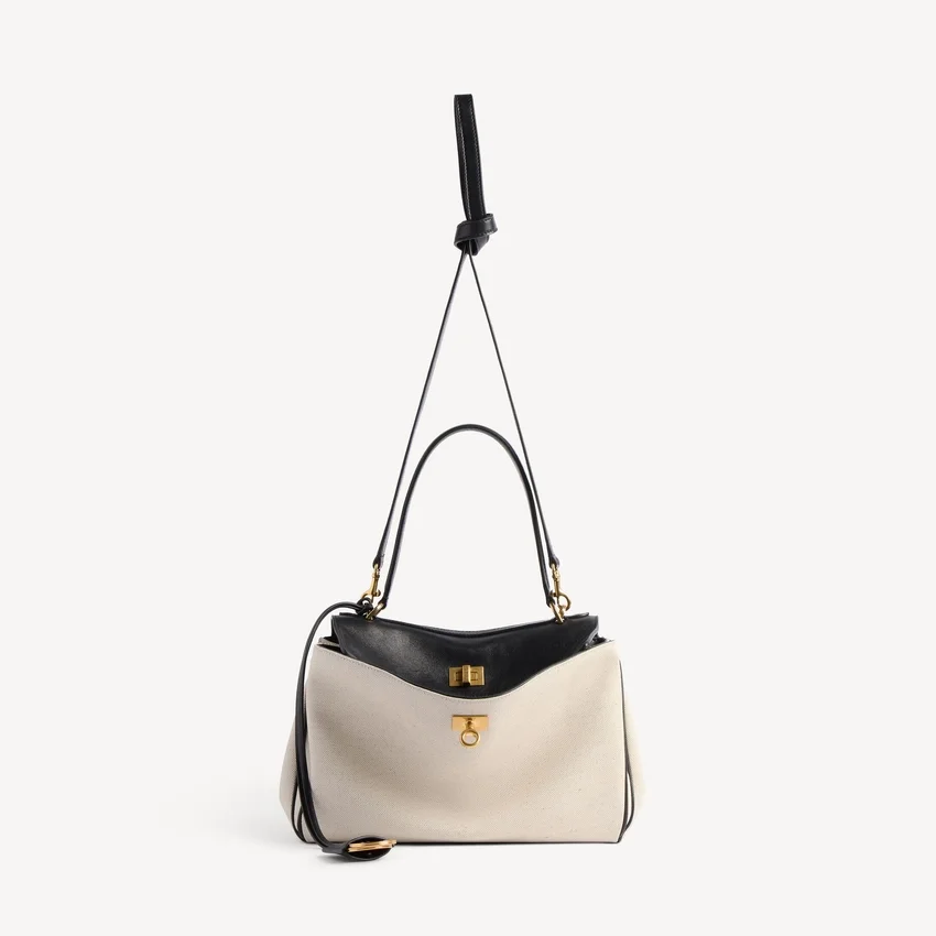 Damen-Handtasche „Rodeo“ klein in Beige/Schwarz Damen-Handtasche „Rodeo“ klein in Beige/Schwarz