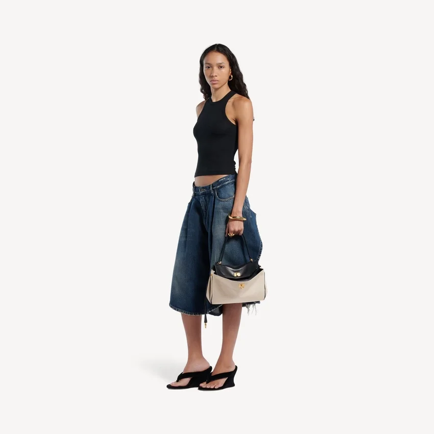 Damen-Handtasche „Rodeo“ klein in Beige/Schwarz Damen-Handtasche „Rodeo“ klein in Beige/Schwarz