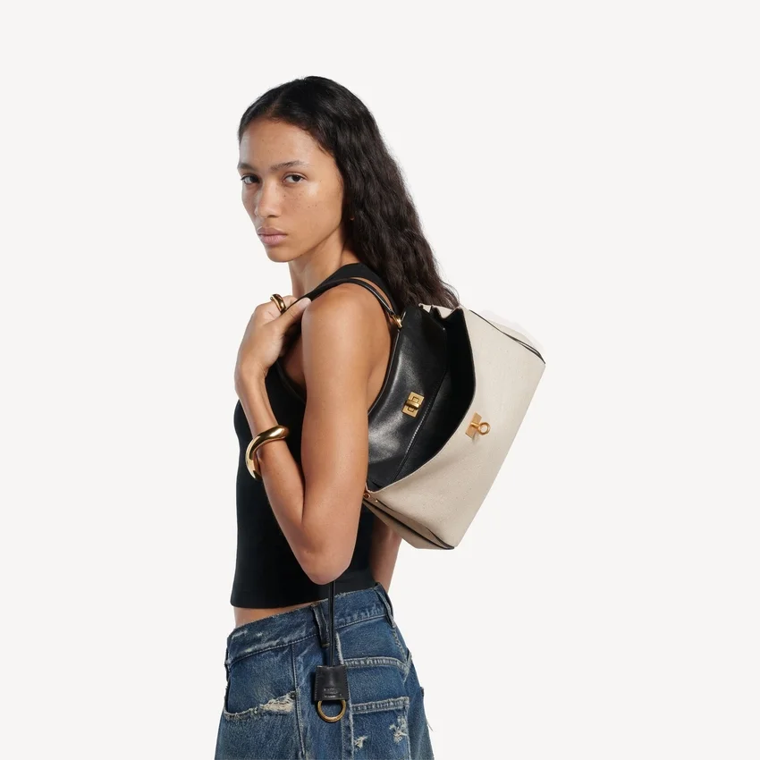 Damen-Handtasche „Rodeo“ klein in Beige/Schwarz Damen-Handtasche „Rodeo“ klein in Beige/Schwarz