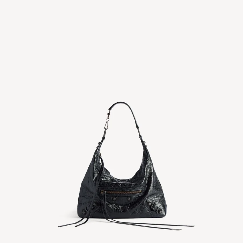 Damen-Hobo-Tasche „Le City“ klein in Schwarz Damen-Hobo-Tasche „Le City“ klein in Schwarz