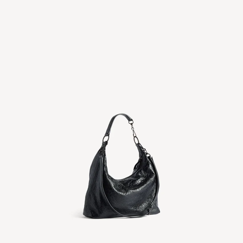 Damen-Hobo-Tasche „Le City“ klein in Schwarz Damen-Hobo-Tasche „Le City“ klein in Schwarz