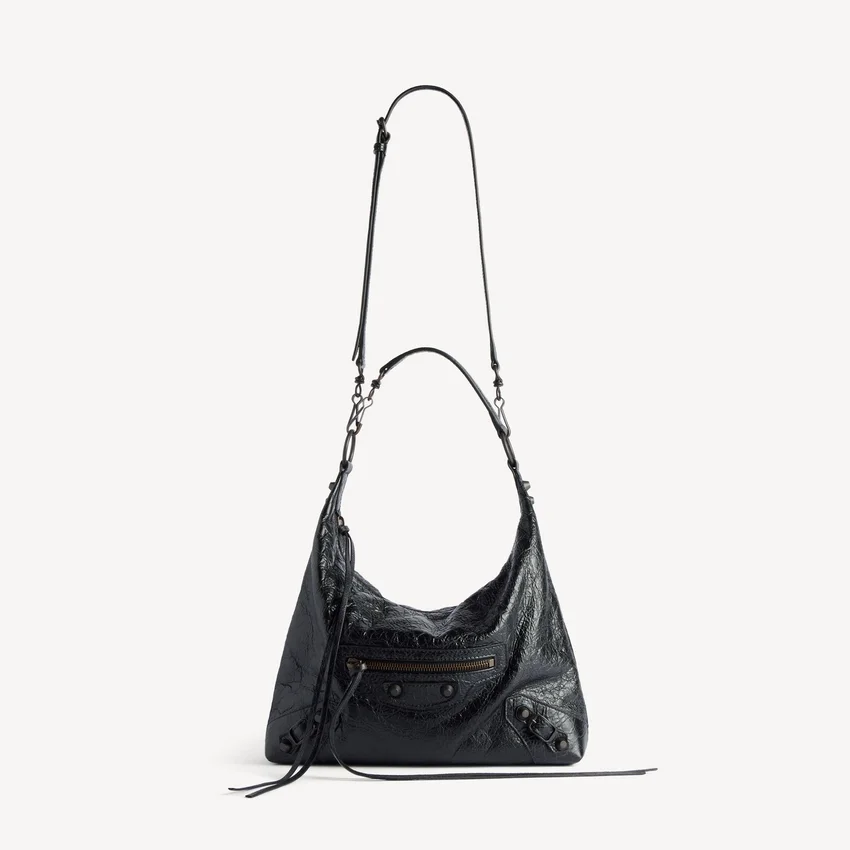Damen-Hobo-Tasche „Le City“ klein in Schwarz Damen-Hobo-Tasche „Le City“ klein in Schwarz