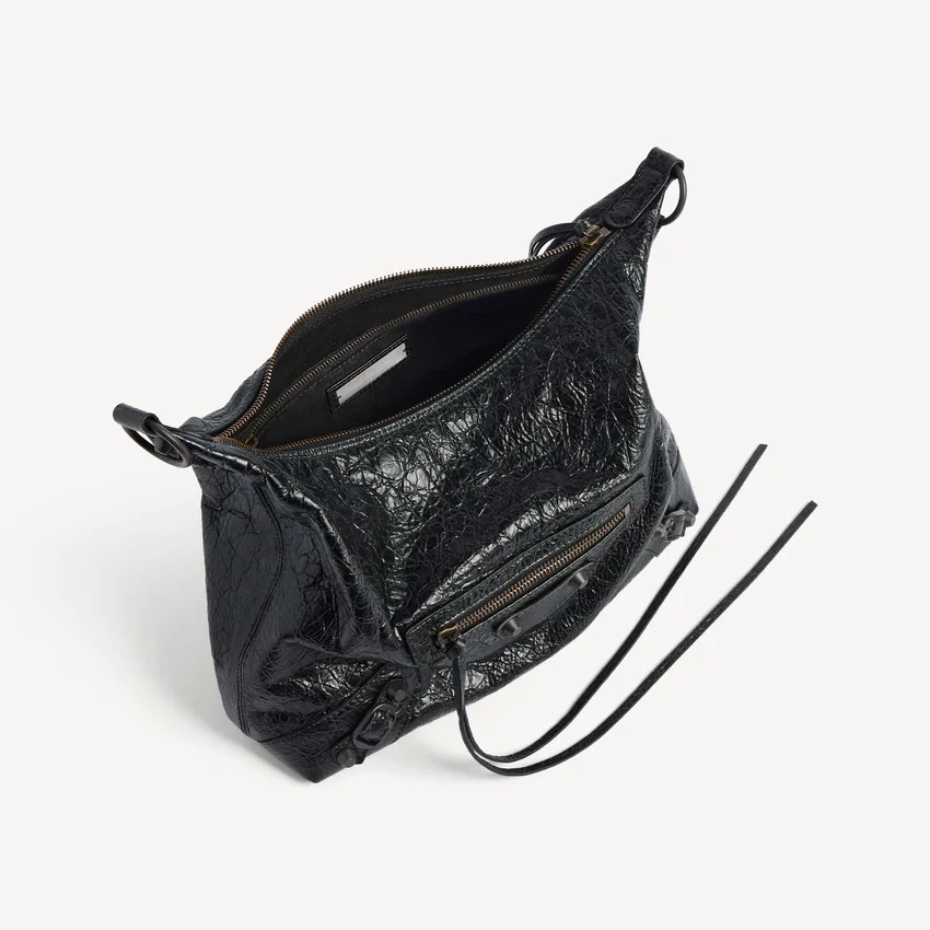 Damen-Hobo-Tasche „Le City“ klein in Schwarz Damen-Hobo-Tasche „Le City“ klein in Schwarz