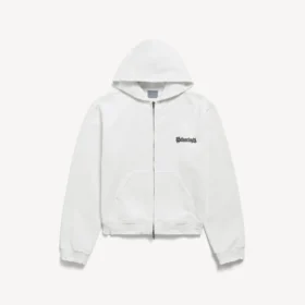 Damen-Hoodie „Salon de Couture“ mit Reißverschluss und normaler Passform in Weiß