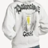 Damen-Hoodie „Salon de Couture“ mit Reißverschluss und normaler Passform in Weiß Damen-Hoodie „Salon de Couture“ mit Reißverschluss und normaler Passform in Weiß