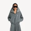 Damen-Jacke mit hohem Kragen in Elefantengrau