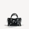 Damen-Le-City-Tasche, klein, mit riesigen Nieten und Strasssteinen in Schwarz Damen-Le-City-Tasche, klein, mit riesigen Nieten und Strasssteinen in Schwarz