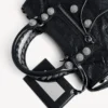 Damen-Le-City-Tasche, klein, mit riesigen Nieten und Strasssteinen in Schwarz Damen-Le-City-Tasche, klein, mit riesigen Nieten und Strasssteinen in Schwarz