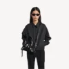 Damen-Le-City-Tasche, klein, mit riesigen Nieten und Strasssteinen in Schwarz Damen-Le-City-Tasche, klein, mit riesigen Nieten und Strasssteinen in Schwarz