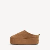 Damen-Pantolette „Alaska Soft“ mit Plateau in Braun/Weiß