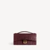 Damen-Pochette in Hourglass-Form mit Kette in dunklem Burgunderrot Damen-Pochette in Hourglass-Form mit Kette in dunklem Burgunderrot