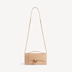 Damen-Pochette in Hourglass-Form mit Kette in Nude