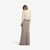 Damen-Pullover mit Rundhalsausschnitt in Creme
