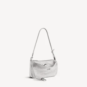 Damen-Rodeo-Sling-Pochette mit Strasssteinen in Rauchgrau