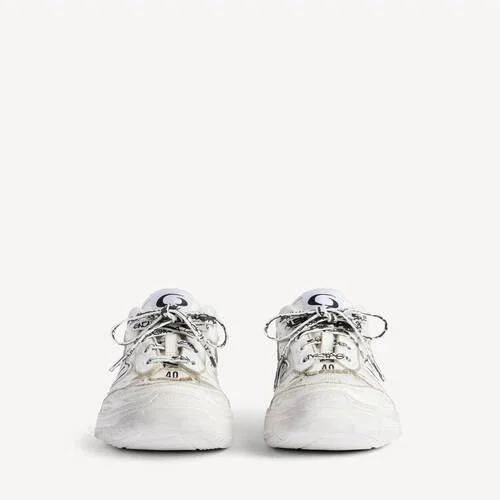 Damen-Sneaker „Hamptons“ in weiß mit mittlerem Used-Look Damen-Sneaker „Hamptons“ in weiß mit mittlerem Used-Look