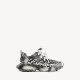 Damen-Sneaker mit „Track“-Stencil-Logo in Schwarz/Weiß