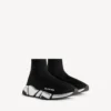 Damen-Sneaker „Speed 2.0“ aus recyceltem Strick in Schwarz/Silber