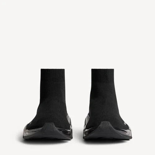 Damen-Sneaker „Speed 2.0“ mit vollständig transparenter Sohle aus recyceltem Strick in Schwarz Damen-Sneaker „Speed 2.0“ mit vollständig transparenter Sohle aus recyceltem Strick in Schwarz