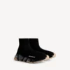 Damen-Sneaker „Speed 2.0“ mit vollständig transparenter Sohle aus recyceltem Strick in Schwarz/Beige