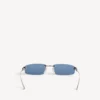 Damen-Sonnenbrille „Gossip Rectangle M“ in Dark Ruthenium/Blau