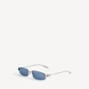 Damen-Sonnenbrille „Gossip Rectangle M“ in Dark Ruthenium/Blau