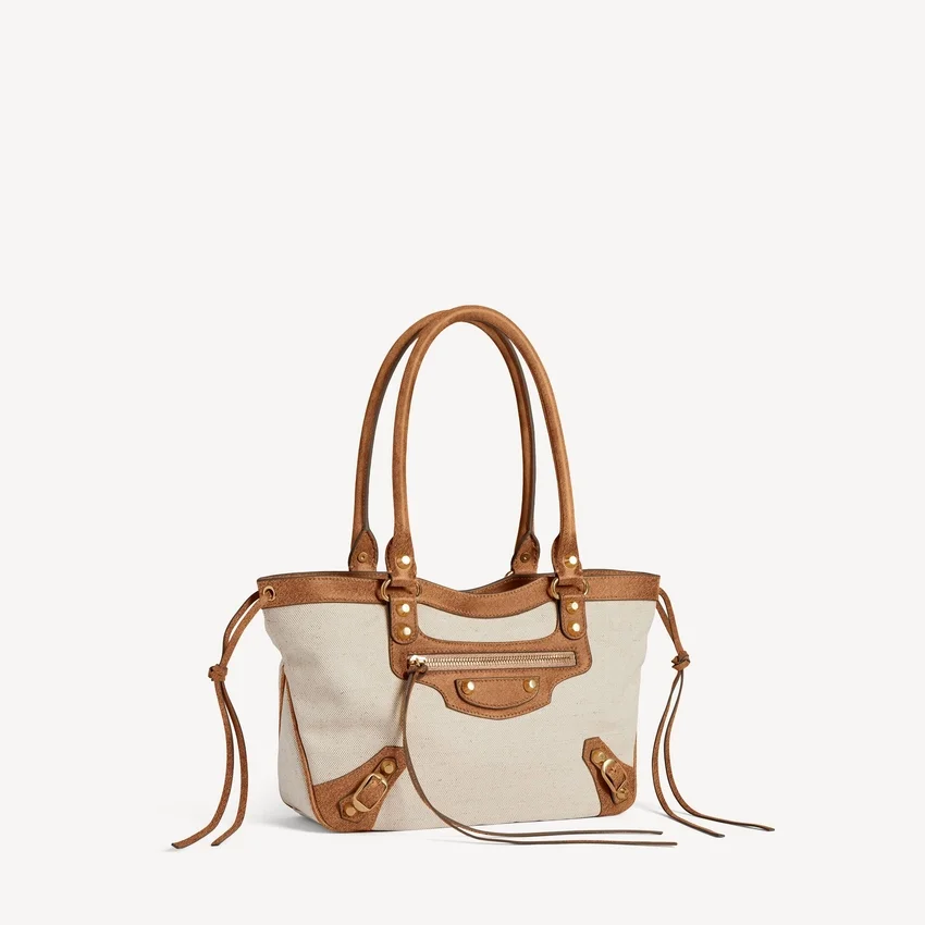 Damen-Strandtasche „Le City“ klein in Beige/Camel Damen-Strandtasche „Le City“ klein in Beige/Camel