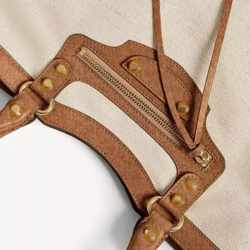 Damen-Strandtasche „Le City“ klein in Beige/Camel Damen-Strandtasche „Le City“ klein in Beige/Camel