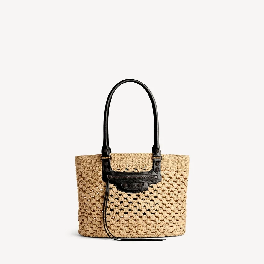Damen-Tasche „Le City Basket Medium“ in Natur/Schwarz Damen-Tasche „Le City Basket Medium“ in Natur/Schwarz