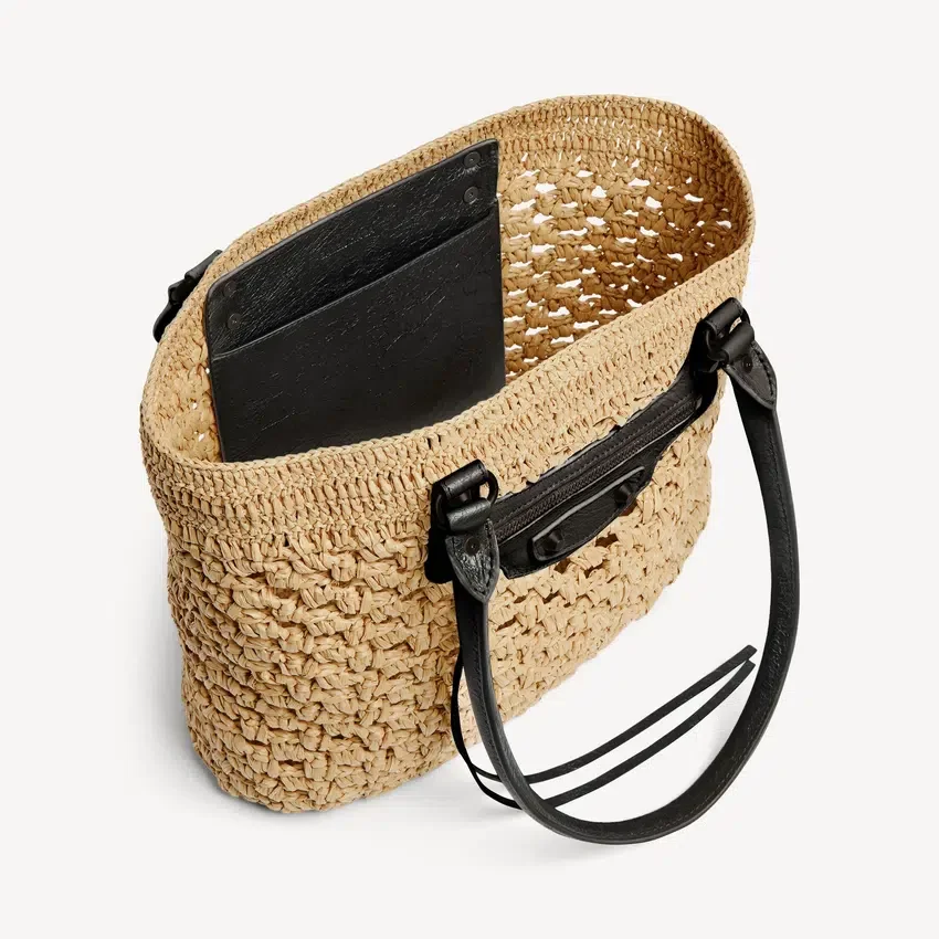 Damen-Tasche „Le City Basket Medium“ in Natur/Schwarz Damen-Tasche „Le City Basket Medium“ in Natur/Schwarz