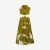Damenkleid mit Cut-outs und „Brush Scratch“-Effekt in Khaki Damenkleid mit Cut-outs und „Brush Scratch“-Effekt in Khaki