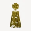 Damenkleid mit Cut-outs und „Brush Scratch“-Effekt in Khaki Damenkleid mit Cut-outs und „Brush Scratch“-Effekt in Khaki