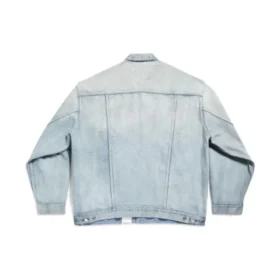 Denim-Größenaufkleber-Jacke „Blue“ 767947TDW144016