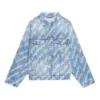 Denim-Jacke mit durchgehendem Schriftzug-Logo „Hellblau-Weiß“ 681690TJW904200