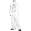 DIY-Metall-Langarm-T-Shirt, mittlere Passform „Weiß Schwarz Rot“ 699191TPVO29065