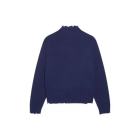 Double B Highneck-Strickpullover aus Wolle „Blue“ 682010T16274011