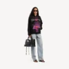 „Dream“-Hoodie mit Reißverschluss für Damen in Schwarz „Dream“-Hoodie mit Reißverschluss für Damen in Schwarz
