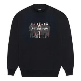 Echtes Balenciaga-Sweatshirt mit Rundhalsausschnitt „Schwarz“ 652981TIVA21000