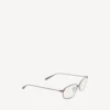 Editorial ovale Sonnenbrille in Silber Editorial ovale Sonnenbrille in Silber