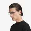Editorial ovale Sonnenbrille in Silber Editorial ovale Sonnenbrille in Silber