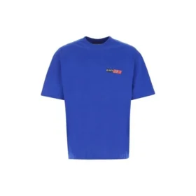 Einfarbig, lässig, kuschelig, Baumwolle, groß, kurzärmelig, blau 612966TIVD14066