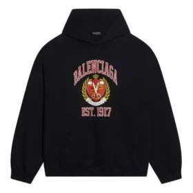 Est. 1917 College-Logo-Print-Hoodie, weite Passform „Schwarz“ 675003TLV901076