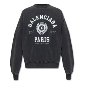 Est. 1917 Sweatshirt mit Rundhalsausschnitt und College-Logo-Print „Washed Black“ 697869TMV991000